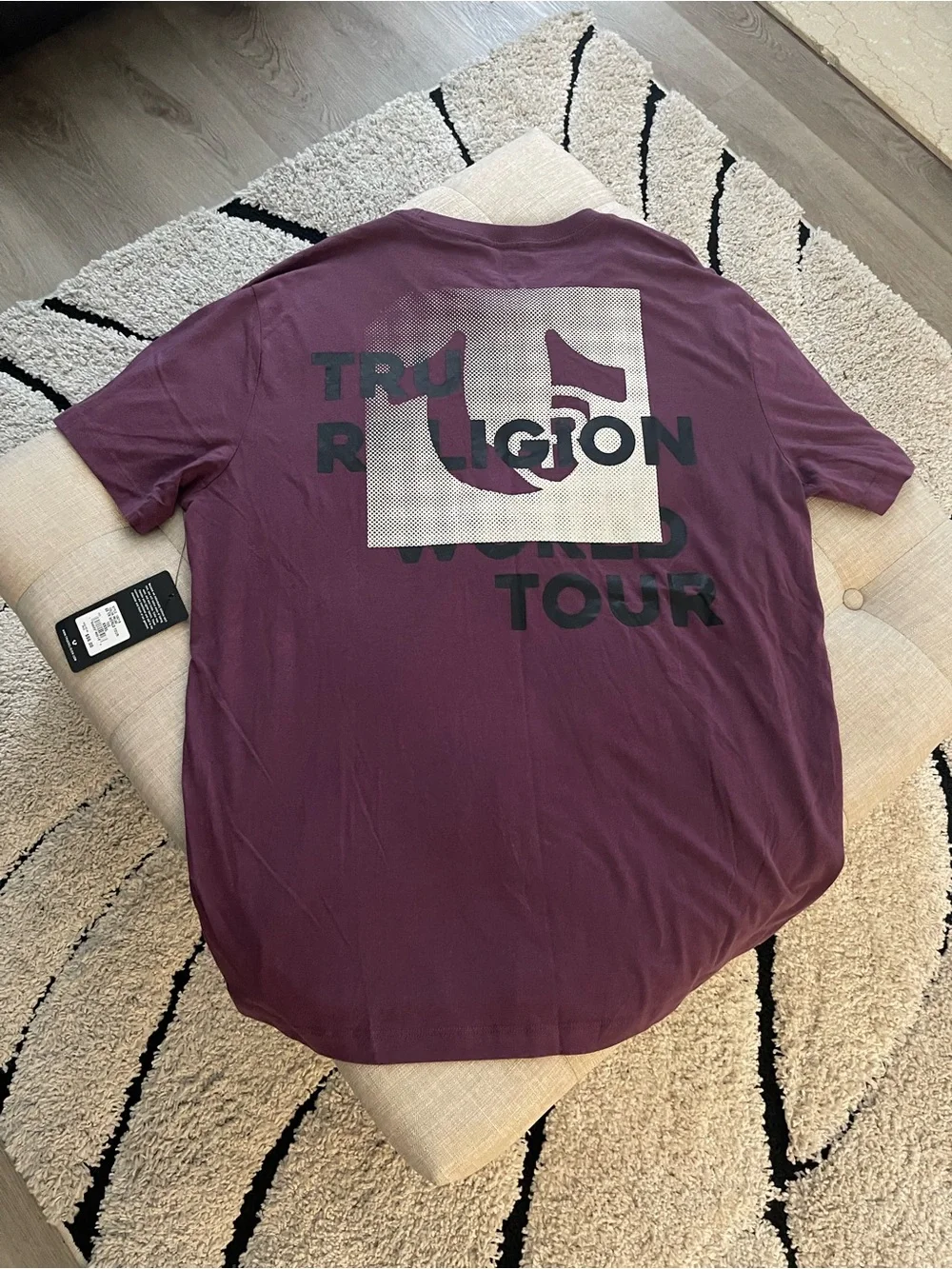 True Religion Men's Plum Logo Crew Neck Tee